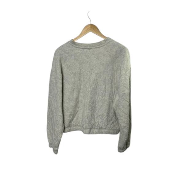 Old Navy Light Gray 1/2 Zip Cropped Pullover Sweatshirt Women's Large - Picture 4 of 8